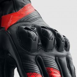 RĘKAWICE SKÓRZANE REBELHORN VIPER BLACK/GREY/FLUO RED 