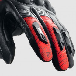 RĘKAWICE SKÓRZANE REBELHORN VIPER BLACK/GREY/FLUO RED 