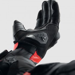 RĘKAWICE SKÓRZANE REBELHORN VIPER BLACK/GREY/FLUO RED 