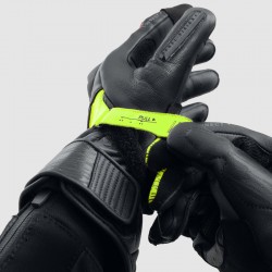 RĘKAWICE SKÓRZANE REBELHORN VIPER BLACK/GREY/FLUO YELLOW 