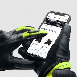 RĘKAWICE SKÓRZANE REBELHORN VIPER BLACK/GREY/FLUO YELLOW 