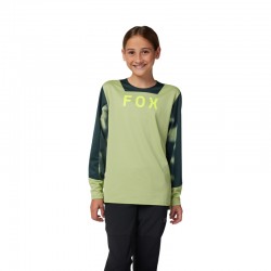 KOSZULKA ROWEROWA Z DŁUGIM RĘKAWEM FOX JUNIOR DEFEND TAUNT PALE GREEN  ENDURO CROSS