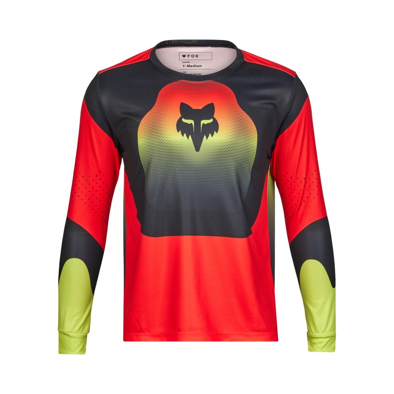 KOSZULKA ROWEROWA Z DŁUGIM RĘKAWEM FOX JUNIOR RANGER REVISE RD/YLW  ENDURO CROSS