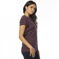 T-SHIRT FOX LADY STRIPED OUT ROSE  ENDURO CROSS