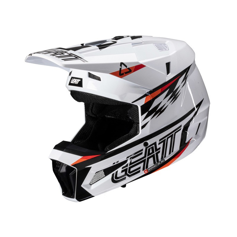 KASK Z GOGLAMI LEATT KIT MOTO 3.5 JUNIOR V25 (51-52CM) WHITE 