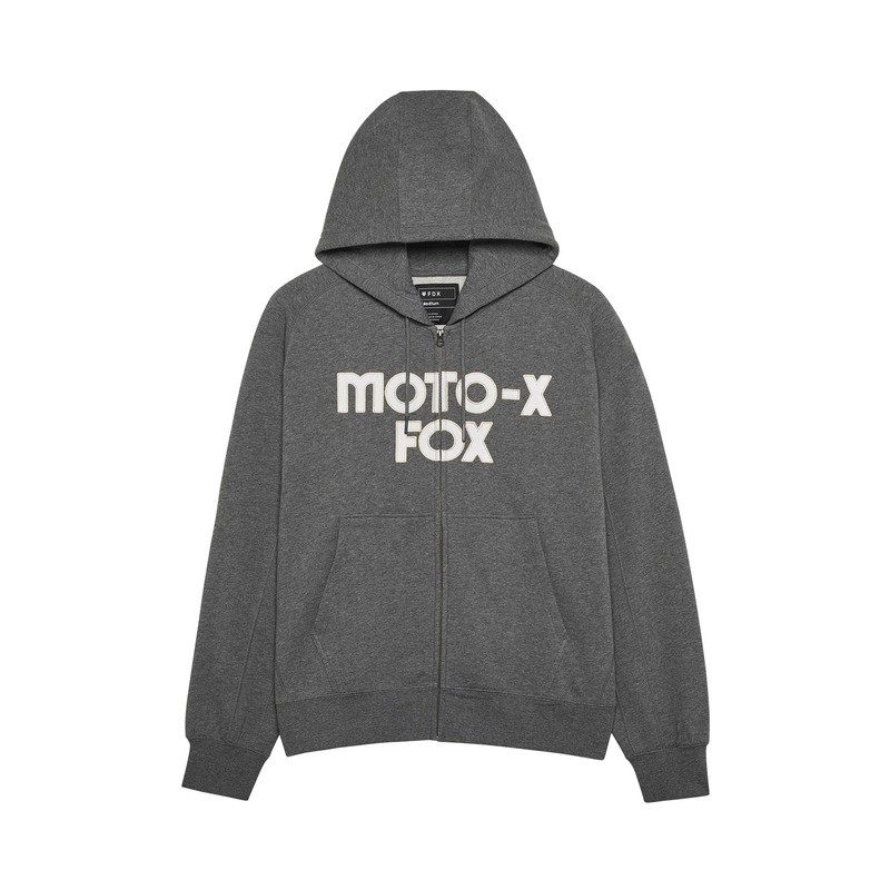 BLUZA Z KAPTUREM FOX MOTO-X OVERSIZED FLC ZIP HEATHER GRAPHITE  ENDURO CROSS