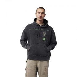 BLUZA Z KAPTUREM FOX THROTTLE OVERSIZED FLC PO BLACK  ENDURO CROSS