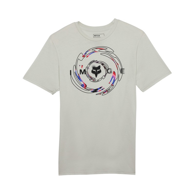 T-SHIRT FOX ENERGY FACE PREM TEE LIGHT GREY  ENDURO CROSS