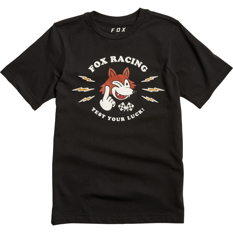T-SHIRT FOX JUNIOR TEST YOUR LUCK BLACK  ENDURO CROSS