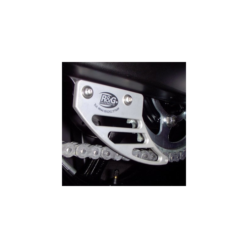 OSŁONA ŁAŃCUCHA RG RACING R6 03-05/675 DAYTONA 06-12/STREET TRIPLE 07-12, SILVER