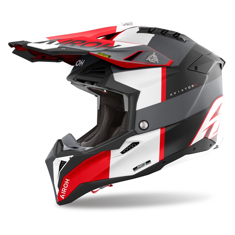 KASK AIROH AVIATOR 3 MONARCH GREY RED MATT 