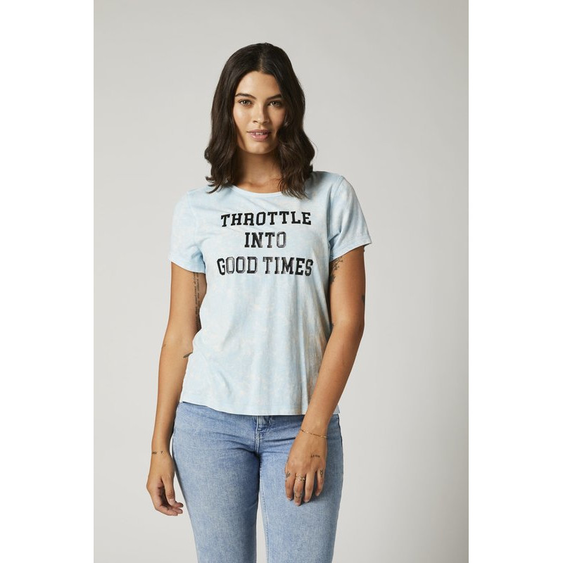 T-SHIRT FOX LADY THROTTLE CRYSTAL BLUE  ENDURO CROSS