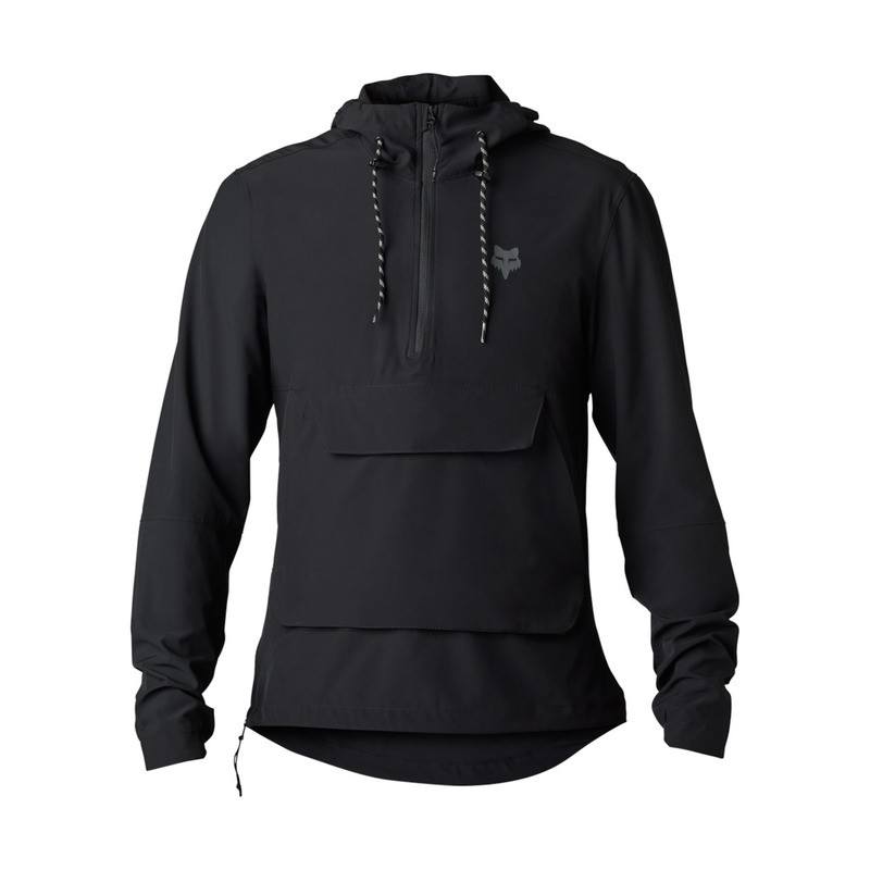 BLUZA ROWEROWA Z KAPTUREM FOX RANGER WIND PULLOVER BLACK  ENDURO CROSS