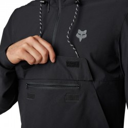 BLUZA ROWEROWA Z KAPTUREM FOX RANGER WIND PULLOVER BLACK  ENDURO CROSS