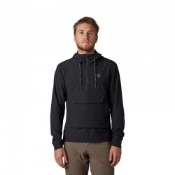BLUZA ROWEROWA Z KAPTUREM FOX RANGER WIND PULLOVER BLACK  ENDURO CROSS