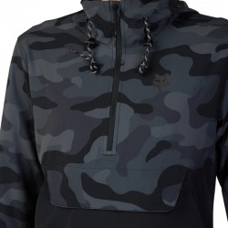 BLUZA ROWEROWA Z KAPTUREM FOX RANGER WIND PULLOVER BLACK CAMO  ENDURO CROSS