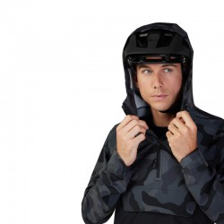 BLUZA ROWEROWA Z KAPTUREM FOX RANGER WIND PULLOVER BLACK CAMO  ENDURO CROSS