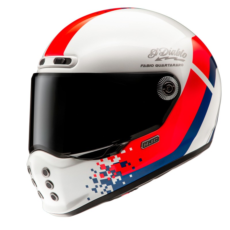 KASK HJC V10 FQ20 RETRO WHITE/RD/BLUE 