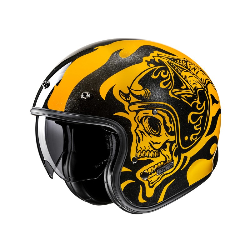 KASK HJC V31 FLAME YELLOW/BLACK 