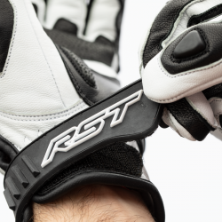 RĘKAWICE SKÓRZANE RST TRACTECH EVO SHORT CE BLACK/WHITE  (2137)