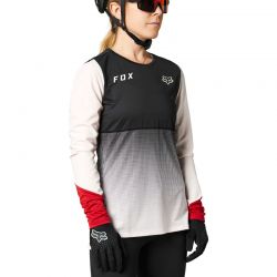 KOSZULKA ROWEROWA FOX LADY Z DŁUGIM RĘKAWEM FLEXAIR BLACK/PINK  ENDURO CROSS