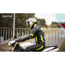 KURTKA SKÓRZANA OZONE VOLT BLACK/FLO YELLOW 