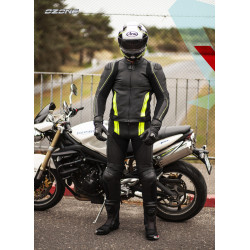 KURTKA SKÓRZANA OZONE VOLT BLACK/FLO YELLOW 