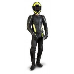 KURTKA SKÓRZANA OZONE VOLT BLACK/FLO YELLOW 