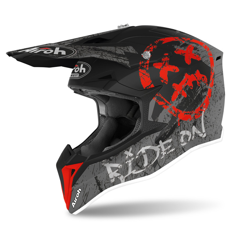KASK AIROH JUNIOR WRAAP SMILE RED MATT 