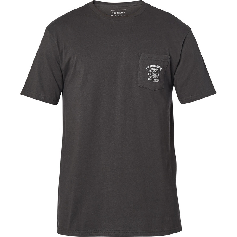 T-SHIRT FOX WRENCHED PCKT PREM BLACK VINTAGE  ENDURO CROSS