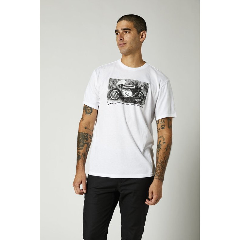 T-SHIRT FOX YOSHIMURA RACER PROFILE OPTIC WHITE  ENDURO CROSS