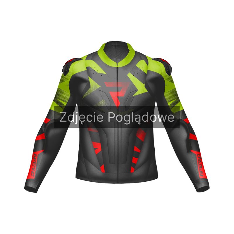 KURTKA SKÓRZANA REBELHORN INFERNO BLACK/GREEN/RED 