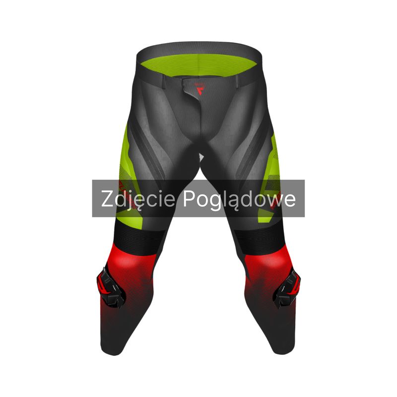 SPODNIE SKÓRZANE REBELHORN INFERNO BLACK/GREEN/RED SPODNIE SKÓRZANE REBELHORN INFERNO BLACK/GREEN/RED