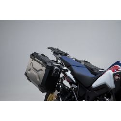 ZESTAW KUFRÓW BOCZNYCH TRAX ADV I STELAŻY SW-MOTECH CRF1000L AFRICA TWIN (15-17), SILVER 45/37L