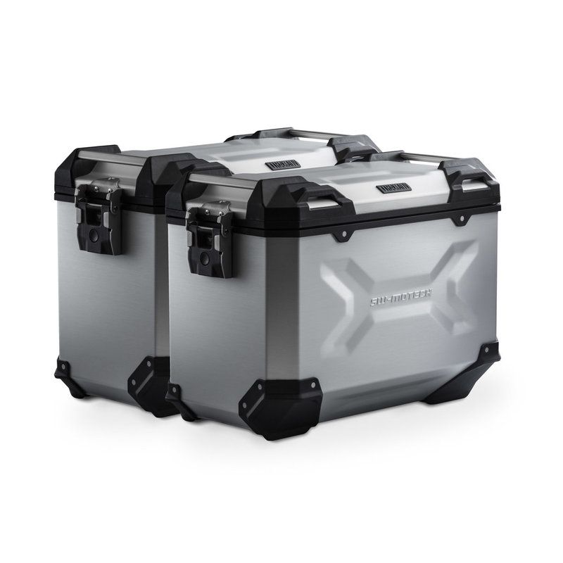 ZESTAW KUFRÓW BOCZNYCH TRAX ADV I STELAŻY SW-MOTECH BMW F 900 R / XR (19-)  SILVER 45/45 L
