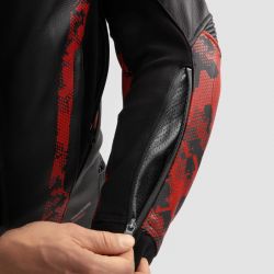 KURTKA SKÓRZANA REBELHORN VELOCE CAMO BLACK/FLUO RED 