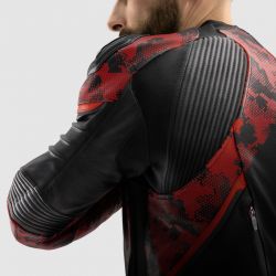 KURTKA SKÓRZANA REBELHORN VELOCE CAMO BLACK/FLUO RED 