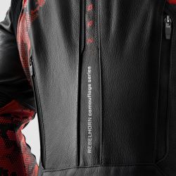 KURTKA SKÓRZANA REBELHORN VELOCE CAMO BLACK/FLUO RED 
