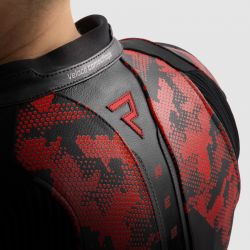 KURTKA SKÓRZANA REBELHORN VELOCE CAMO BLACK/FLUO RED 