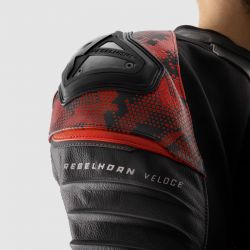 KURTKA SKÓRZANA REBELHORN VELOCE CAMO BLACK/FLUO RED 