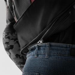 KURTKA SKÓRZANA REBELHORN VELOCE CAMO BLACK/GREY/FLUO RED 