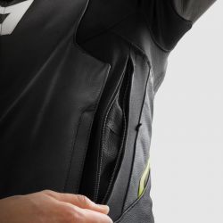 KURTKA SKÓRZANA REBELHORN VELOCE BLACK/GREY/FLUO YELLOW 