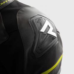 KURTKA SKÓRZANA REBELHORN VELOCE BLACK/GREY/FLUO YELLOW 