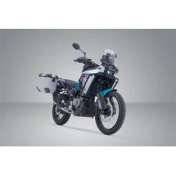 ZESTAW KUFRÓW BOCZNYCH TRAX ADV I STELAŻY SW-MOTECH CFMOTO 450MT (23-) SILVER 45/37L
