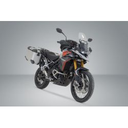 ZESTAW KUFRÓW BOCZNYCH TRAX ADV I STELAŻY SW-MOTECH TRIUMPH TIGER 900 GT/RALLY PRO SILVER 45/37L