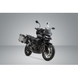 ZESTAW KUFRÓW BOCZNYCH TRAX ADV I STELAŻY SW-MOTECH TRIUMPH TIGER 900/GT/RALLY/PRO SILVER 45/37L