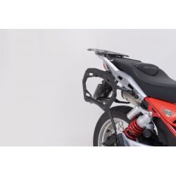 ZESTAW KUFRÓW BOCZNYCH TRAX ADV I STELAŻY SW-MOTECH MOTO GUZZI V85 TT / STRADA (24-) BLACK 37/45L