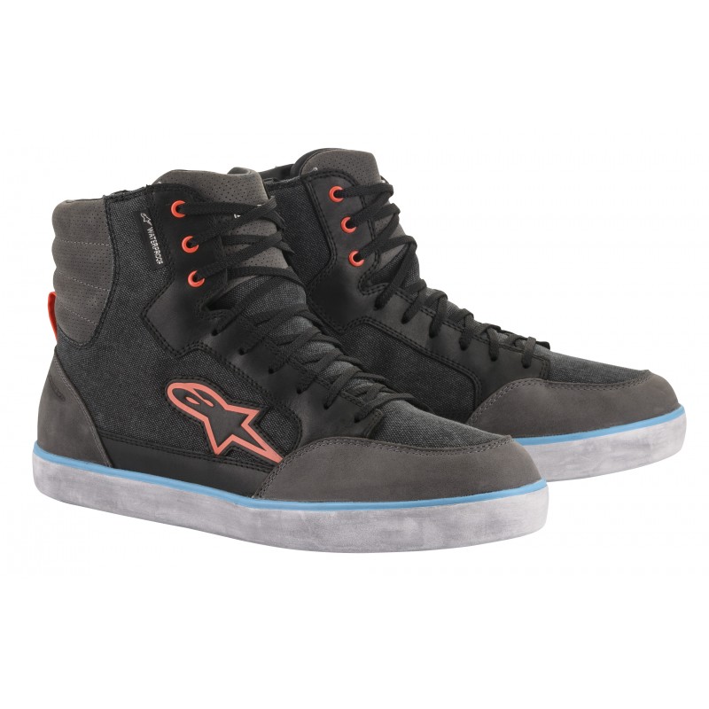 BUTY ALPINESTARS J-6 WP CANVAS BLACK/ANTHRACITE/LIGHT BLUE 