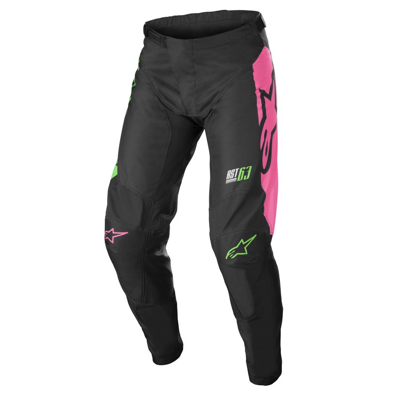 SPODNIE ALPINESTARS RACER COMPASS BLACK/NEON GREEN/FLUO PINK 