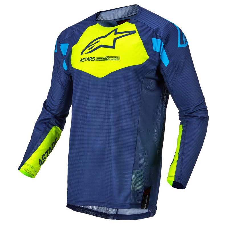 BLUZA ALPINESTARS RACER FACTORY JUNIOR DARK BLUE/FLUO YELLOW/BLUE NEO 